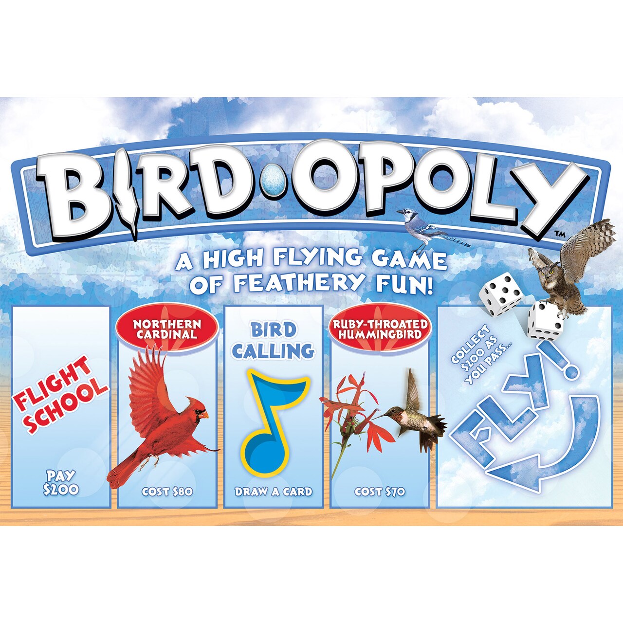 Late For The Sky: Bird-Opoly - Animal Themed Family Board Game, Opoly-Style Game Night, Traditional Play Or 1 Hr Version, Ages 8+, 2-6 Players